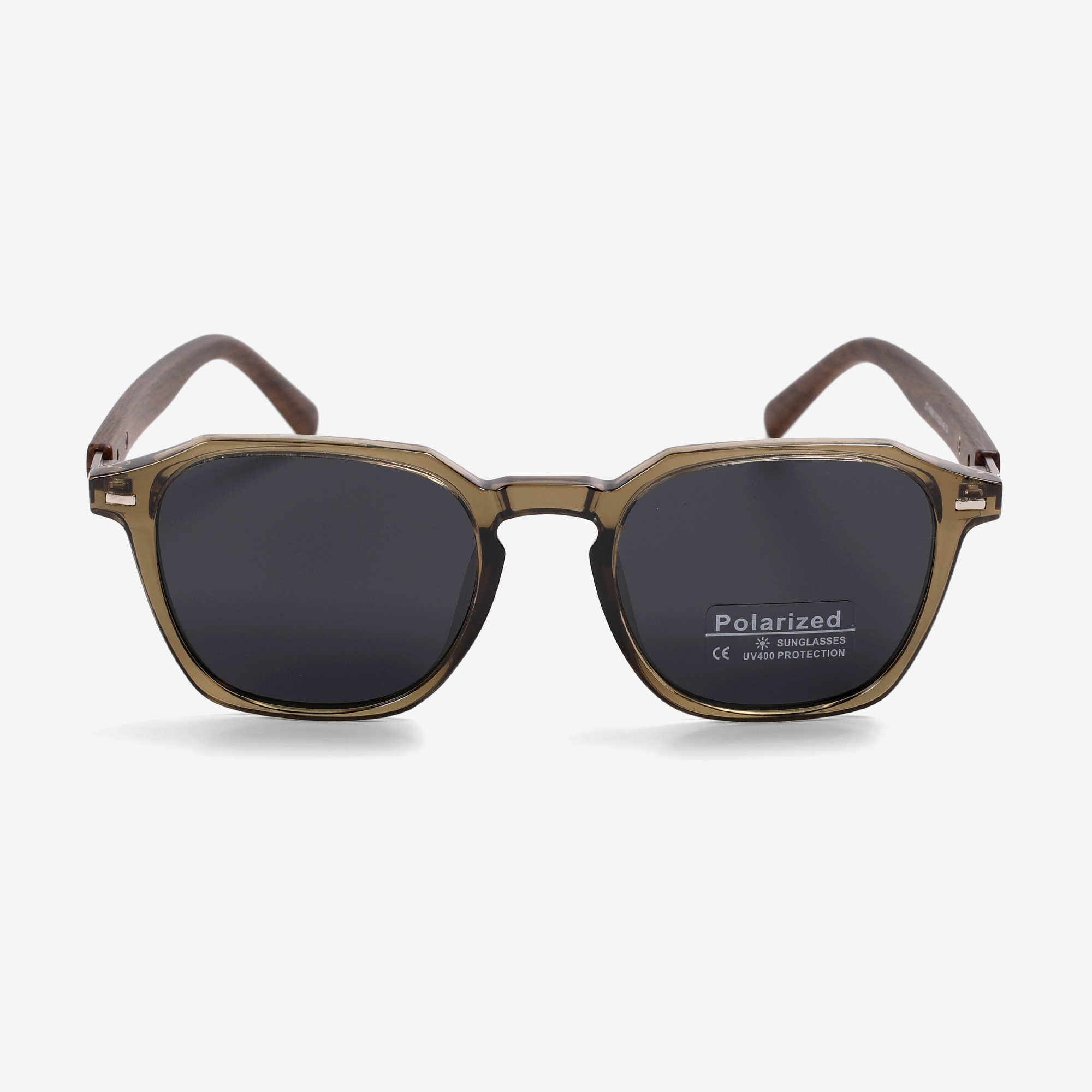 Geometric Hexagonal Frame With Wooden Polarized Sunglasses-ZT-10055 by Non Brand – Rs2,000 | Lookscart Nepal